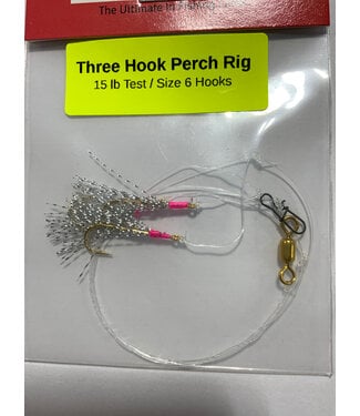 Caty Jigs CATY JIGS THREE HOOK PERCH RIG - SILVER KRYSTAL FLASH (PR-42-6)