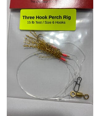 Caty Jigs CATY JIGS THREE HOOK PERCH RIG - GOLD KRYSTAL FLASH (PR-41-6)