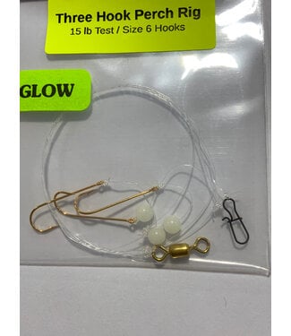 Caty Jigs CATY JIGS THREE HOOK PERCH RIG - GLOW BEADS (PR-GLWBD-6)