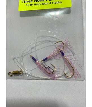 Caty Jigs CATY JIGS THREE HOOK PERCH RIG - PINK KRYSTAL FLASH (PR-10-4)