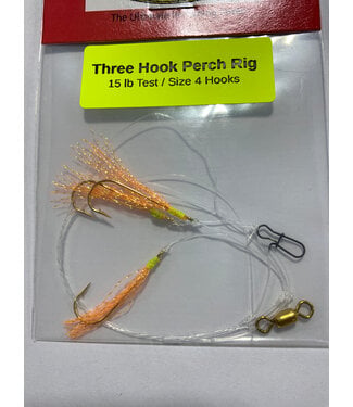 Caty Jigs CATY JIGS THREE HOOK PERCH RIG - ORANGE KRYSTAL FLASH (PR-05-4)
