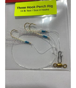 Caty Jigs CATY JIGS THREE HOOK PERCH RIG - PEARL KRYSTAL FLASH (PR-22-4)