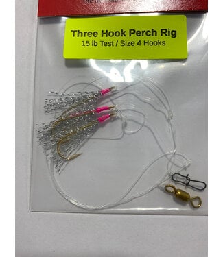Caty Jigs CATY JIGS THREE HOOK PERCH RIG - SILVER KRYSTAL FLASH (PR-42-4)