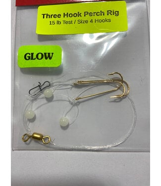 Caty Jigs CATY JIGS THREE HOOK PERCH RIG - GLOW BEADS (PR-GLWBD-4)