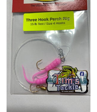 Caty Jigs CATY JIGS THREE HOOK PERCH RIG - PINK GRUB (PR-PNKGRB-4)