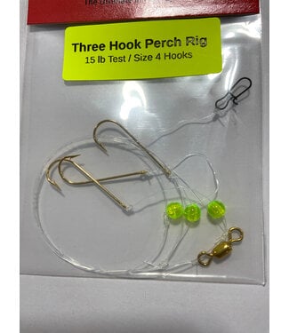 Caty Jigs CATY JIGS THREE HOOK PERCH RIG - CHARTREUSE BEADS (PR-CHRTBD-4)