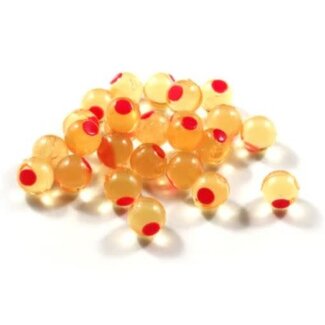 CLEARDRIFT CLEARDRIFT - SOFT BEADS - EMBRYO - 10MM - NATURAL ORANGE/HOT PINK DOT - 24 PACK