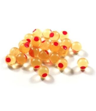 CLEARDRIFT CLEARDRIFT - SOFT BEADS - EMBRYO - 10MM - NATURAL ORANGE/HOT PINK DOT - 24 PACK