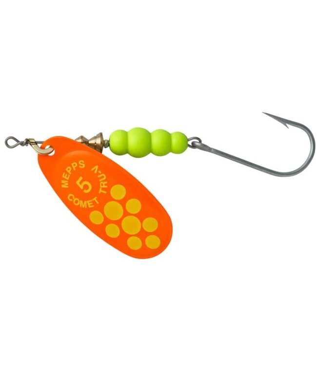 SHELDONS (MEPPS) MEPPS COMET TRU-V (SALMON RIVER LEGAL SINGLE) 1/2OZ ORANGE CHARTREUSE DOTS (CTV5PR TOCH)