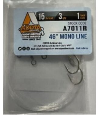 Addya Outdoors Inc. ADDYA PRE-RIGGED HOOKS A701-BR-1 46" MONO
