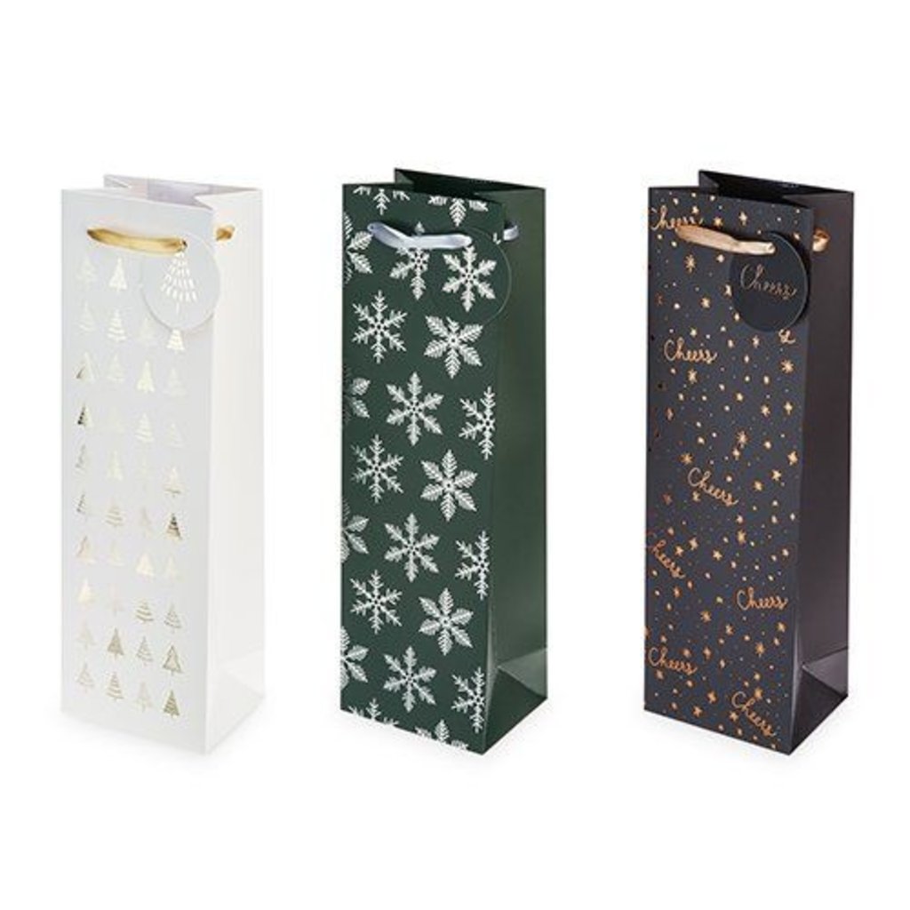 Cakewalk Yuletide Holiday Single Bottle Wine Gift Bag