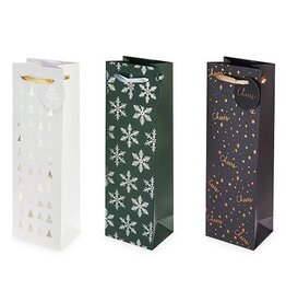 Cakewalk Yuletide Holiday Single Bottle Wine Gift Bag