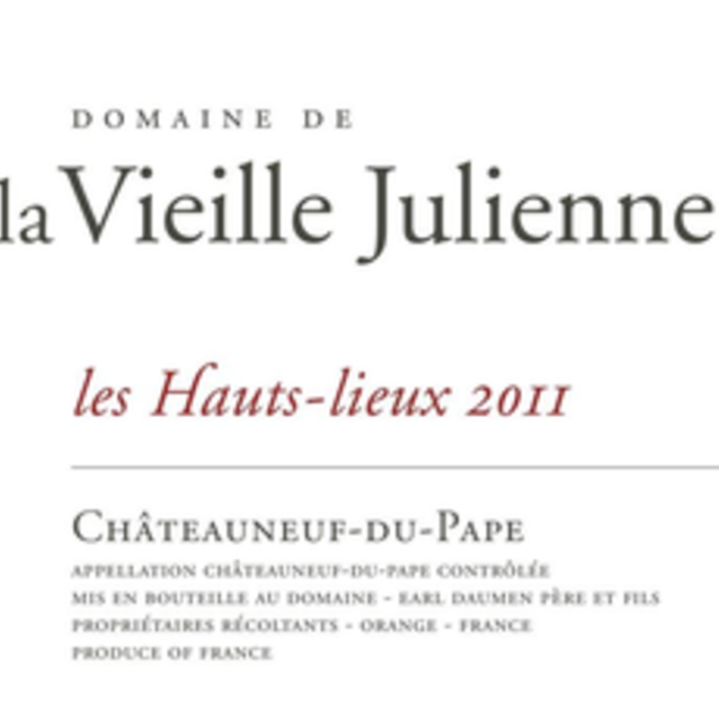 Domaine de la Vieille Julienne "les Hauts-lieux" Chateauneuf-du-Pape 2021