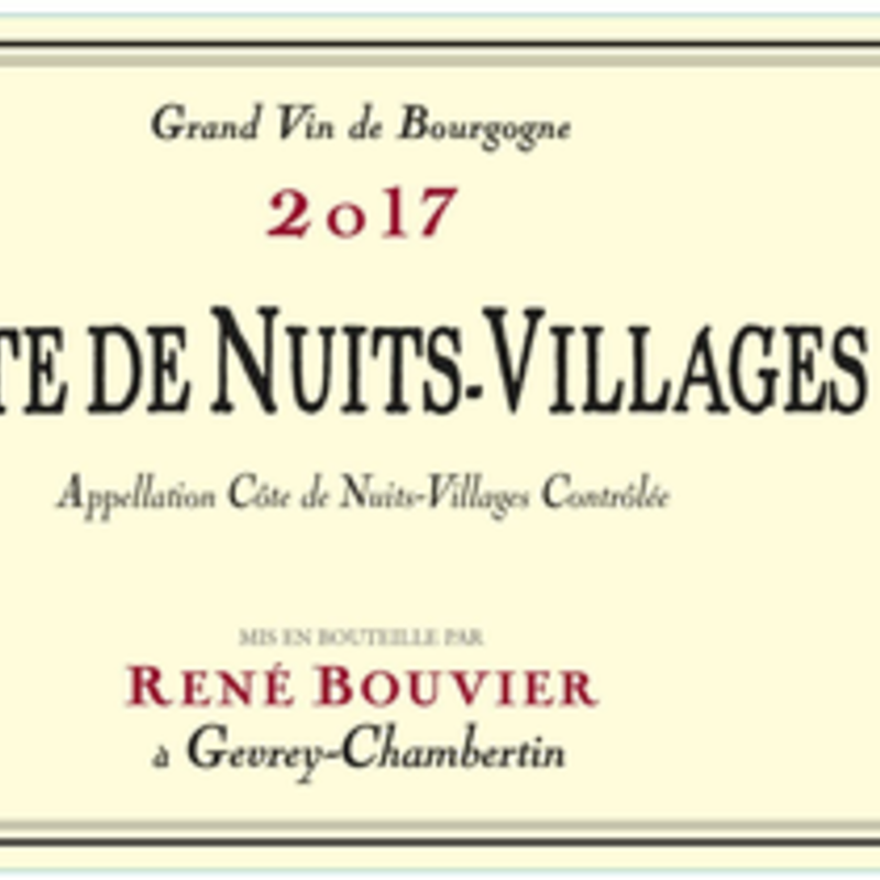 Rene Bouvier Cote de Nuits Villages 2019