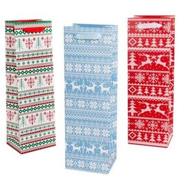 Sweater Holiday Single Bottle Wine Gift Bag