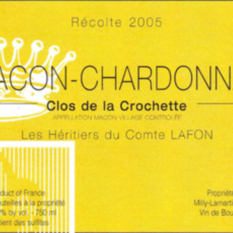 Heritiers du Comte Lafon Macon-Chardonnay "Clos de la Crochette" 2018