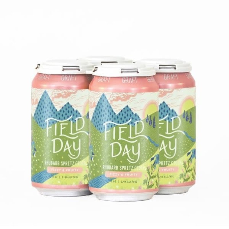 Graft Cidery "Field Day" Rhubarb Rose Cider 4-Pack