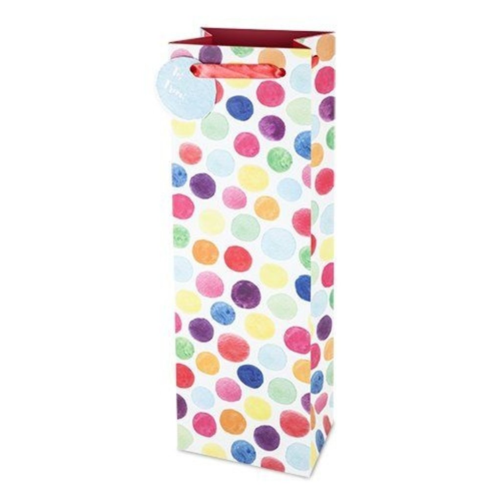 Watercolor Dot Single Wine Gift Bag