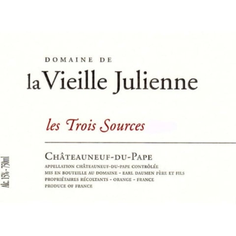 Domaine de la Vieille Julienne "les Trois Sources" Chateauneuf-du-Pape 2020
