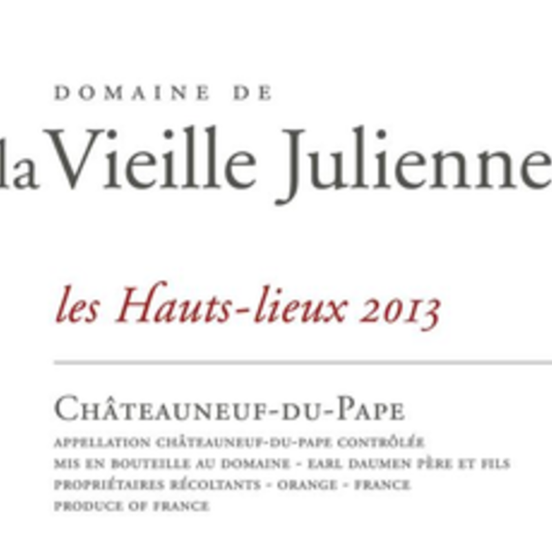 Domaine de la Vieille Julienne "les Hauts-lieux" Chateauneuf-du-Pape 2020