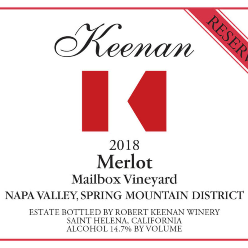 Keenan Merlot Reserve Mailbox Vineyard 2018