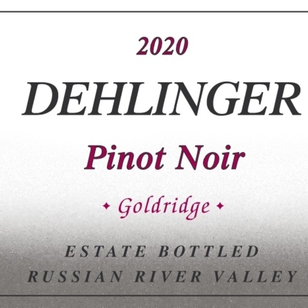 Dehlinger "Goldridge"  Russian River Valley Pinot Noir 2020