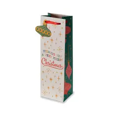 A Very Retro Christmas Single Bottle Wine Gift Bag