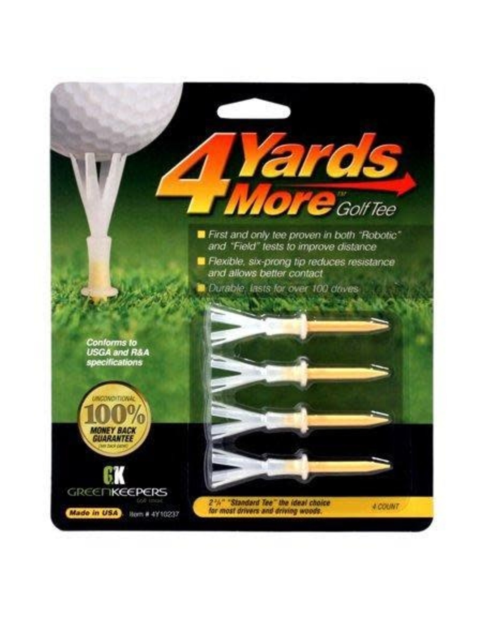 4 Yards More Golf Tees 2 3/4" Yellow