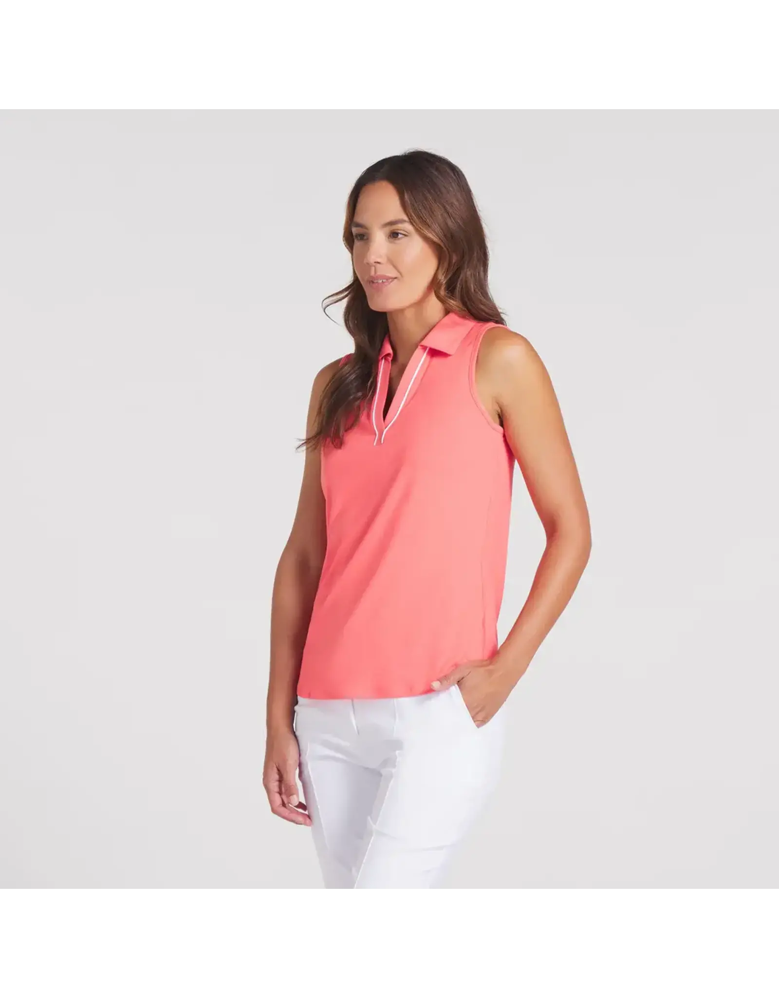 Puma Golf Puma Women's CLOUDSPUN Piped Sleeveless Golf Polo