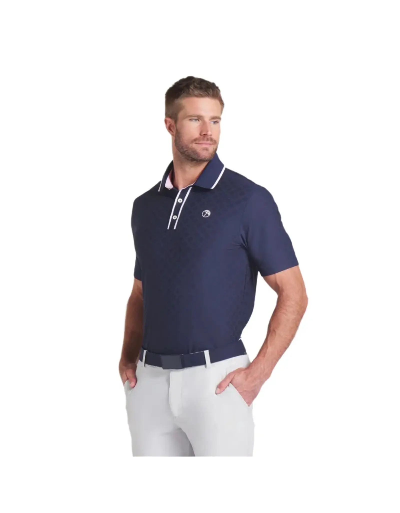 Puma Golf Puma AP Tipped Jacquard Golf Polo Navy