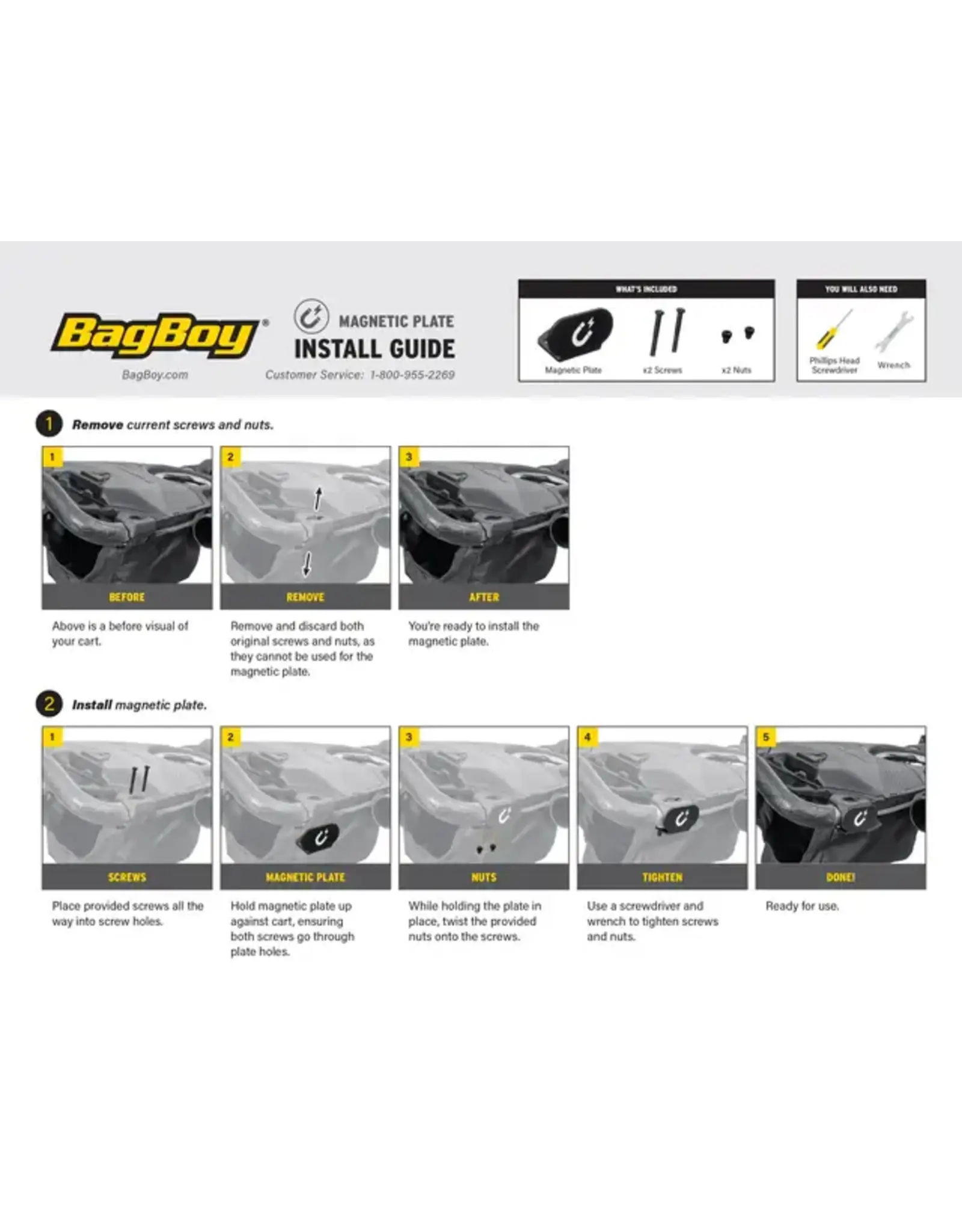 Bag Boy Magnetic Plate Attachment Kit