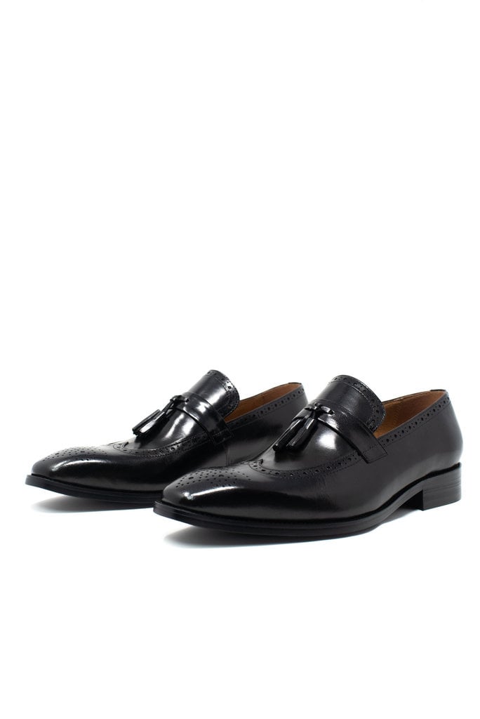 Ecliff Elie Makeba Brogue Tassel Loafers Black