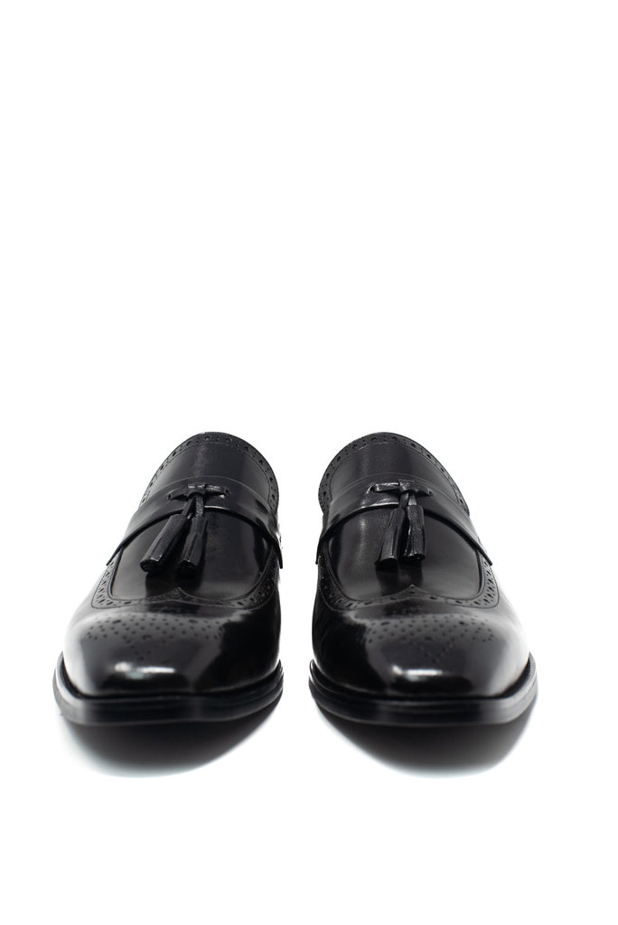 Ecliff Elie Makeba Brogue Tassel Loafers Black