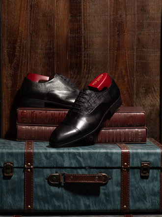 Ecliff Elie Makeda Cap-Toe Oxfords Black Ecliff Elie Makeda Cap-Toe Oxfords Black