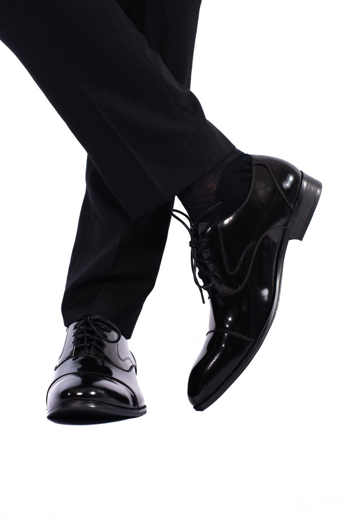 Ecliff Elie Ravohn Patent Leather Oxfords Black