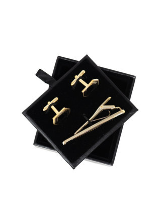 Ecliff Elie Power Gold/Black Cufflink Set Ecliff Elie Power Gold/Black Cufflink Set