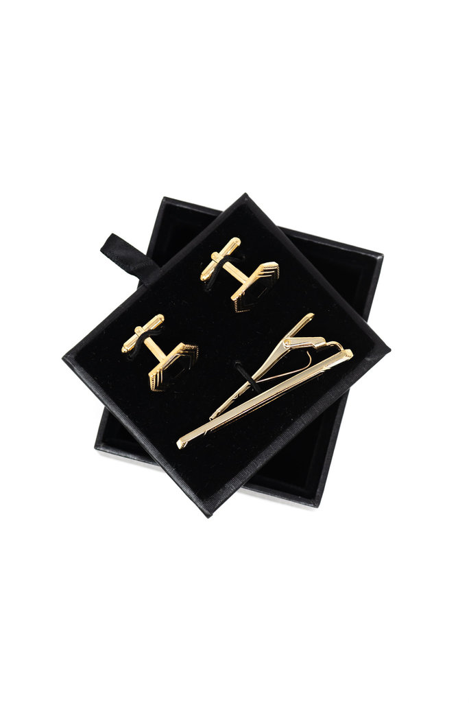 Ecliff Elie Power Gold/Black Cufflink Set