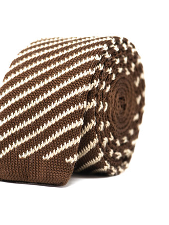 Ecliff Elie Knitted Brown Vanilla Tie