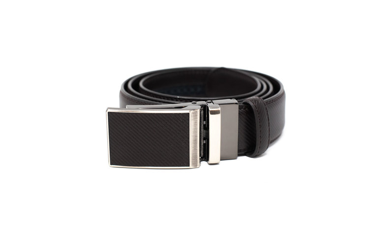 Ecliff Elie Brown Leather Belt (Brown Plaque Buckle)