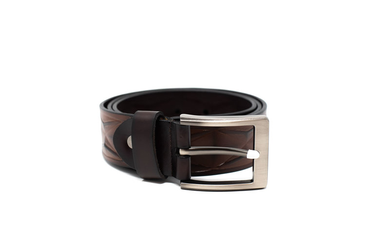 Ecliff Elie Dark Brown Leather Belt (Harness Buckle)