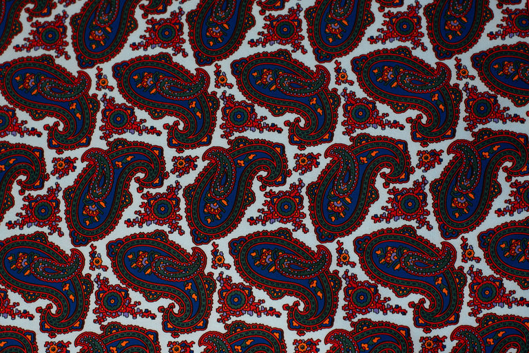 Ecliff Elie Sheen Finish Blue and Red Paisley Pocket Square