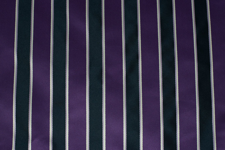Ecliff Elie Sheen Finish Purple and Navy Blue Striped Pocket Square