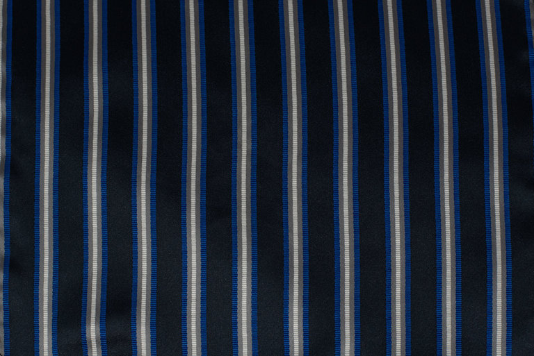 Ecliff Elie Sheen Finish Navy Blue and White Striped Pocket Square