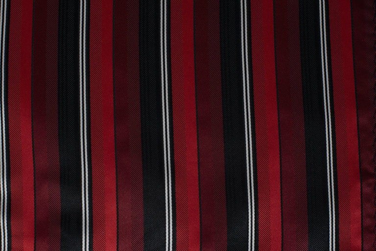 Ecliff Elie Sheen Finish Red and Black Striped Pocket Square
