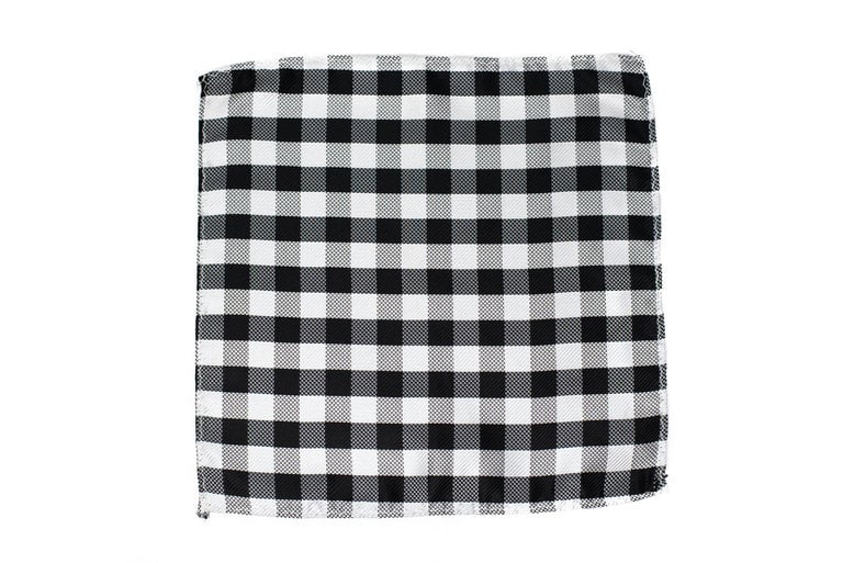 Ecliff Elie Sheen Finish Square Black and White Checkered Pocket Square