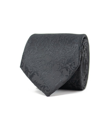 Ecliff Elie Flower Sheen Finish Black Floral Pattern Tie