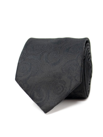 Ecliff Elie Flower Sheen Finish Rose Black Floral Tie