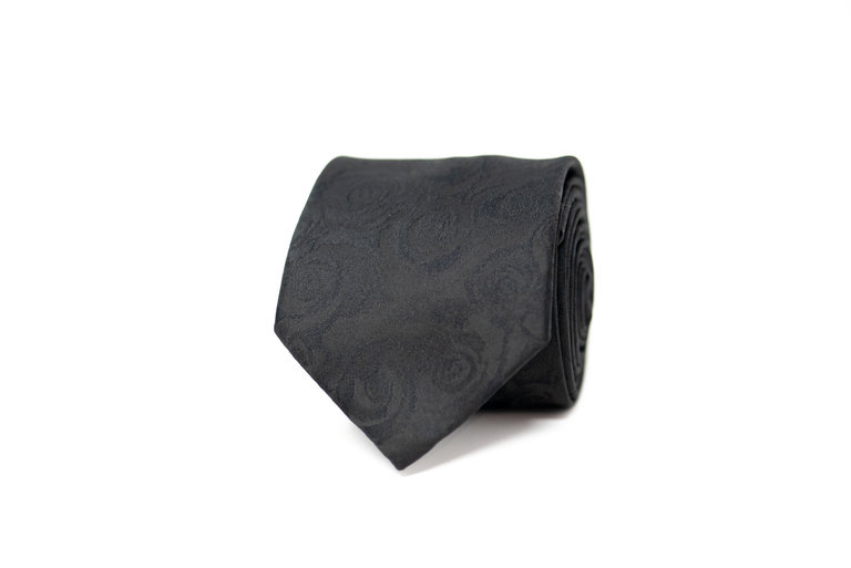 Ecliff Elie Flower Sheen Finish Rose Black Floral Tie