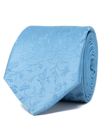 Ecliff Elie Flower Sheen Finish Baby Blue Floral Tie