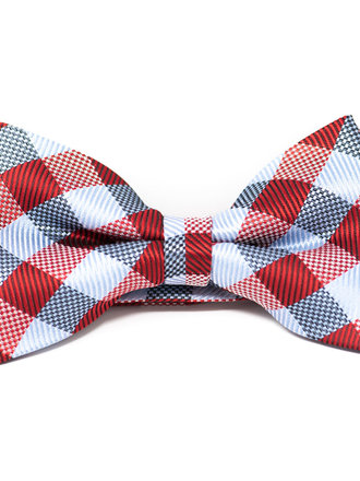 Ecliff Elie Sheen Finish Checkered Scotch Red Bow Tie
